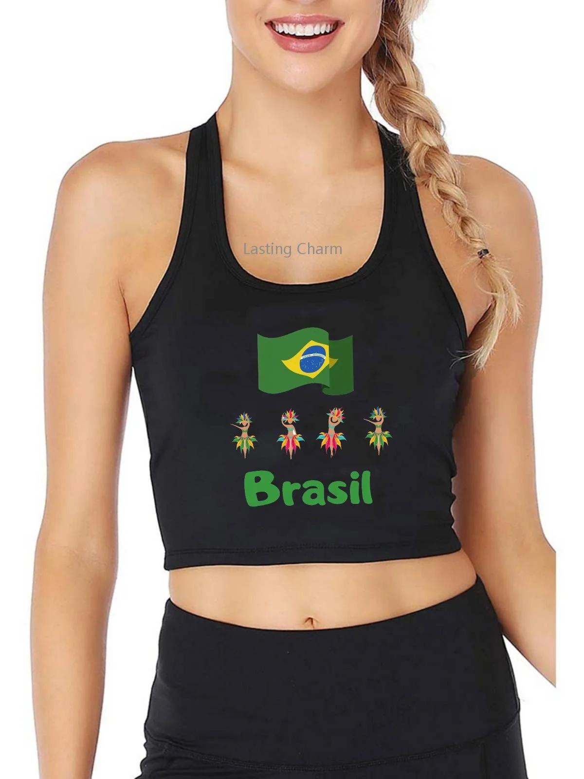 Brasil Carnaval Dancers Design Breathable Slim Fit Tank Top Womens Personalized Customization Yoga Sports Training C